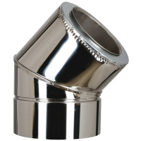 Коліно 45° термо нерж/нерж, товщина 1мм, сталь AISI 321