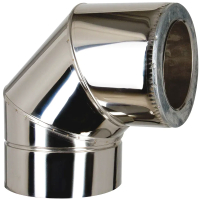 Коліно 90° термо нерж/нерж, товщина 0,5мм, сталь AISI 201