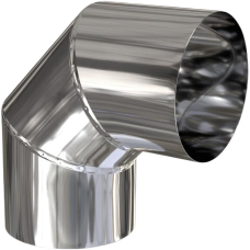 Коліно 90° нержавійка, товщина 1мм, сталь AISI 304
