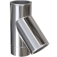 Тройник 45° утепленный (сэндвич) нерж/нерж, толщина 1мм, сталь AISI 321