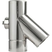 Трійник 45° термо з ревізією нерж/нерж, товщина 1мм, сталь AISI 304