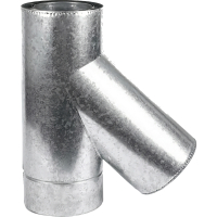 Трійник 45° утеплений (сендвіч) нерж/оц, товщина 0,8мм, сталь AISI 201