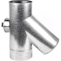 Тройник 45° термо с ревизией нерж/оц, толщина 0,8мм, сталь AISI 321