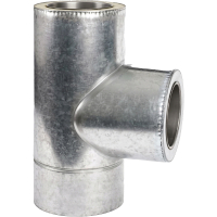 Тройник 87° утепленный (сэндвич) нерж/оц, толщина 0,5мм, сталь AISI 201