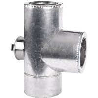 Тройник 87° термо с ревизией нерж/оц, толщина 1мм, сталь AISI 321