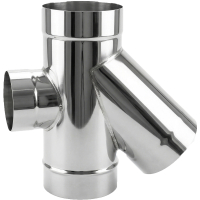 Тройник 45° нержавека с ревизией, толщина 0,8мм, сталь AISI 321