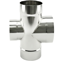 Тройник 87° нержавека с ревизией, толщина 0,8мм, сталь AISI 321