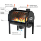 Дров'яна піч буржуйка Екожар Про 203 Плюс з вбудованим вентилятором