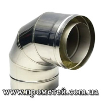 Колено дымоходное из нержавеющей стали двустенное 90°