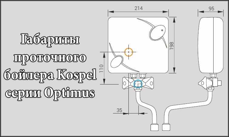 Параметри проточного бойлера Коспел серії Optimus Параметри проточного бойлера Коспел серії Optimus