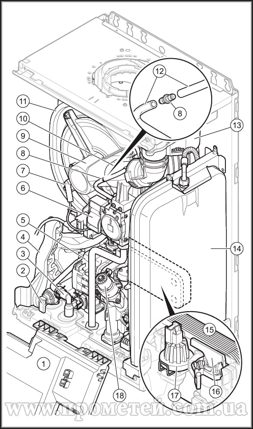 Конденсаційний газовий котел Протерм Пума Конденс - схема