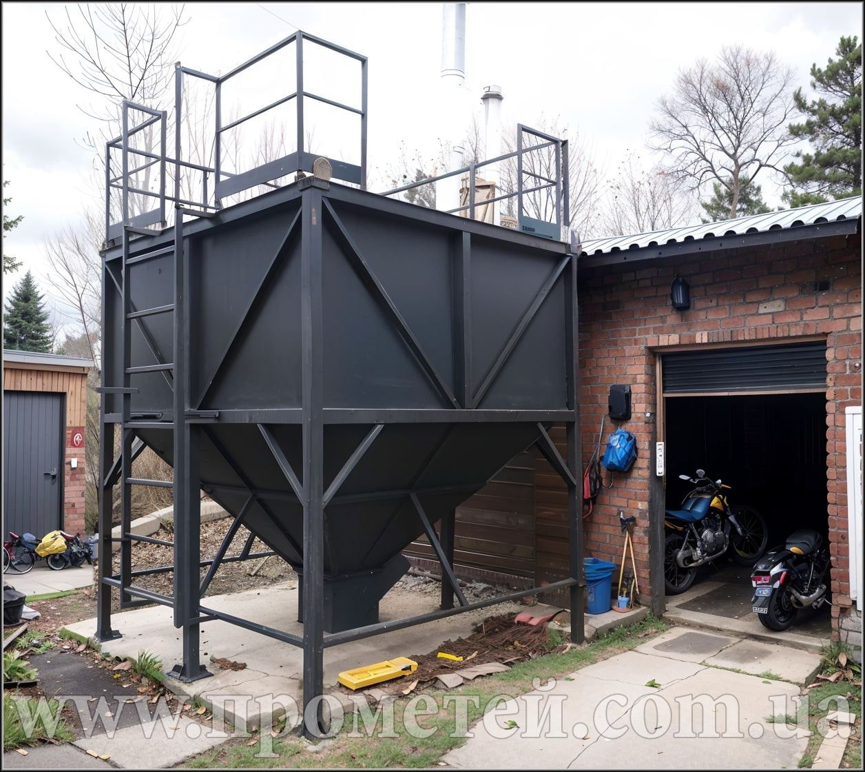 Варіант виконання бункера для зберігання пелет