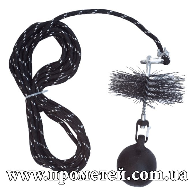 Гиря + поліпропіленовий шнур + щітка для димоходу