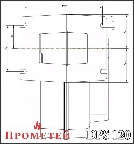 Розміри вентилятора KG Elektronik DPS-120 Розміри вентилятора KG Elektronik DPS-120
