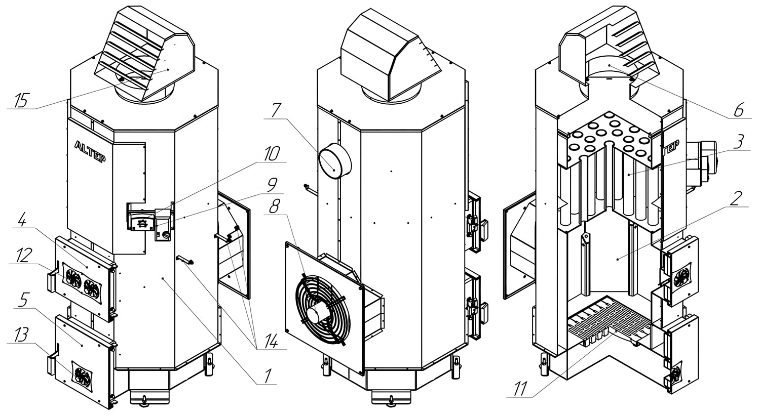Схема теплогенератор Altep NP
