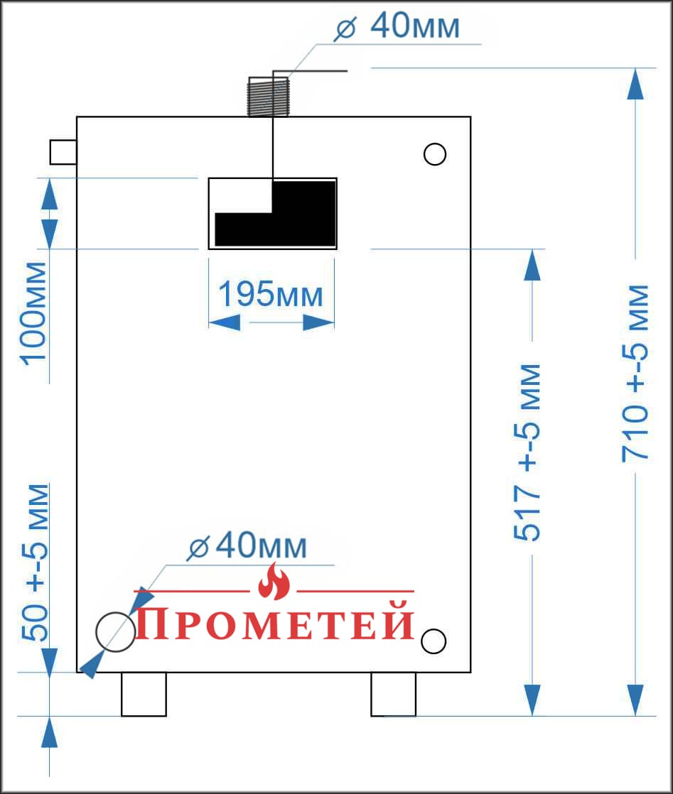 Габарити котла Бізон М-100