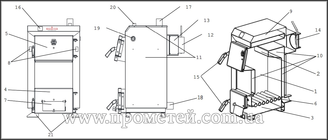 Схема котла ДТМ Стандарт Схема котла ДТМ Стандарт