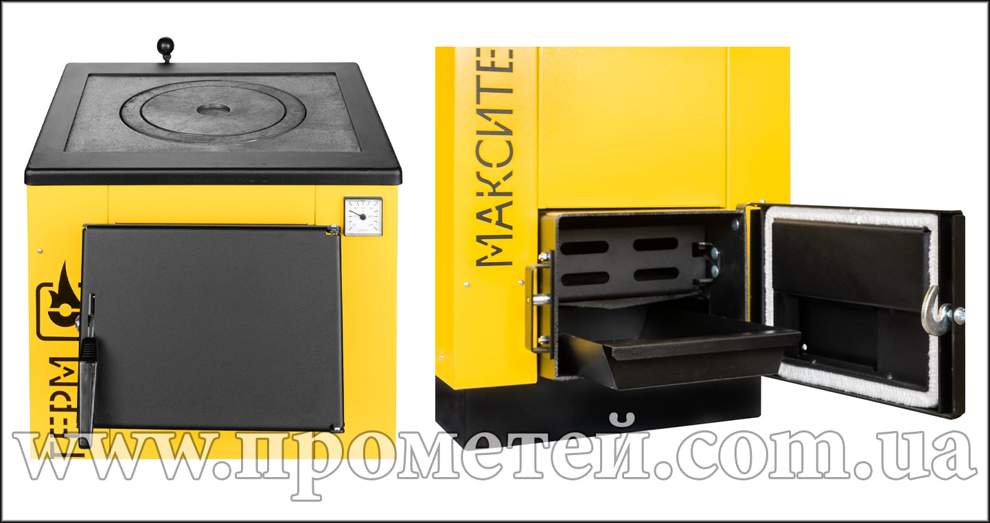 Конструкція котла з плитою Макситерм Люкс 12 кВт