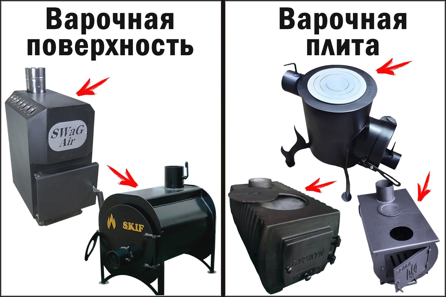 Печь на дровах с варочной поверхностью: пример