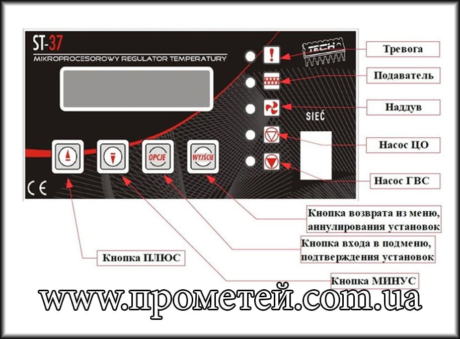 Контролер Tech ST-37n RS Контролер Tech ST-37n RS: лицьова панель